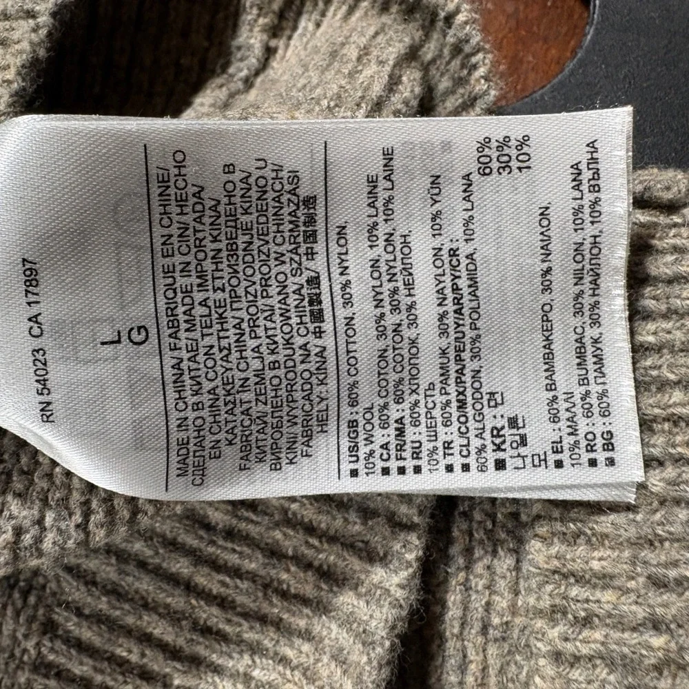 Banana Republic Shawl Collar Button Neck Sweater Mens Large Brown‎ - Picture 12 of 15